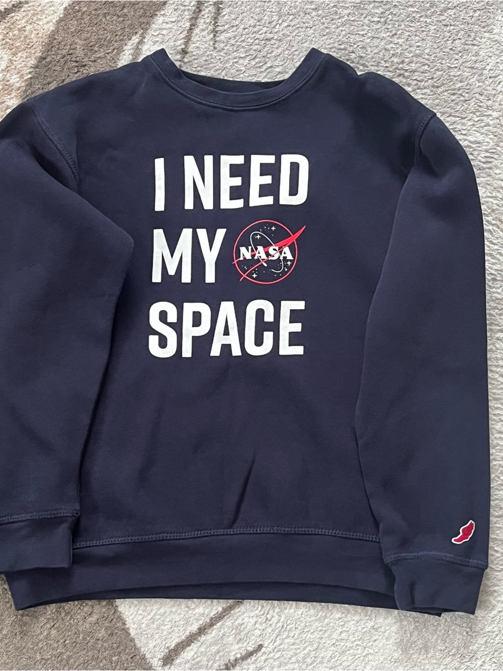 Boy’s Navy 'I Need My Space' NASA Logo Sweatshirt, excellent condition